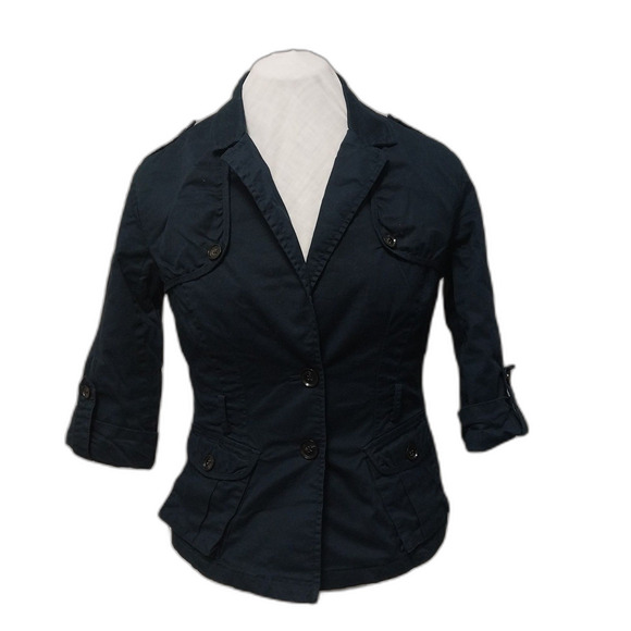 Reserved Jackets & Blazers - ✨️3 For $20✨️ Womens 8 navy blue safari style short sleeve jacket Outdoors